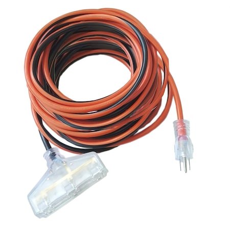 K-Tool International SJTW Extension Cord, 14 AWG, Indoor/Outdoor, 14/3, 3 Outlets, 50 ft KTIXD73343